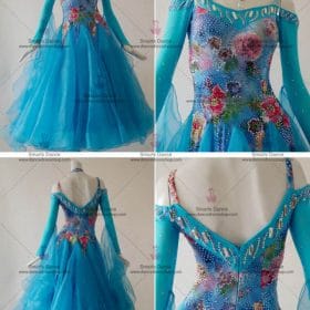 Ballroom Dancewear,Tailor Made Ballroom Dress Blue BD-SG2982