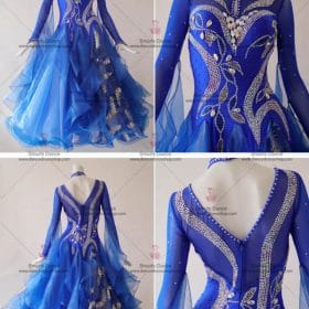 Ballroom Dance Costumes,Custom Made Ballroom Dress Blue BD-SG3014