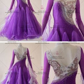 Ballroom Dancewear,Ballroom Dance Costumes For Competition Purple BD-SG3024