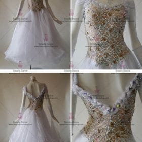 Ballroom Dancewear,Ballroom Dance Costumes For Competition White BD-SG3074
