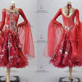 Womens Ballroom Dress,Ballroom Dance Costumes For Competition Red BD-SG3274