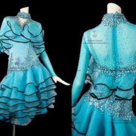 Latin Dancewear,Latin Dance Costumes For Competition Green LD-SG1796