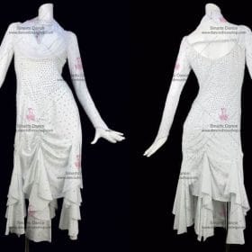 Latin Dance Dresses,Tailor Made Latin Dress White LD-SG1798