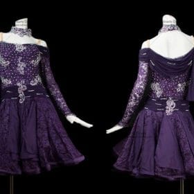 Latin Dresses,Affordable Latin Competition Dresses Purple LD-SG1812