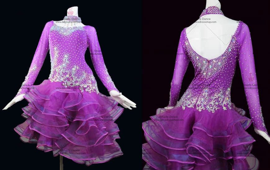Latin Costume For Female,Latin Dance Dresses Purple LD-SG1815
