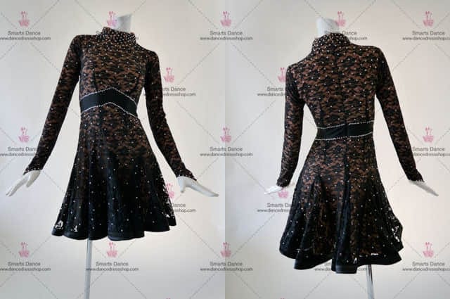 Affordable Latin Competition Dresses,Latin Costume For Female Black LD-SG1817