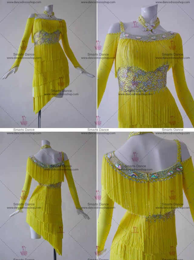 Latin Dance Dresses,Latin Clothes Yellow LD-SG1832