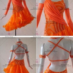Latin Ballroom Dresses,Latin Dance Costumes For Competition Orange LD-SG1837