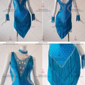 Latin Costume For Female,Womens Latin Dress Blue LD-SG1847
