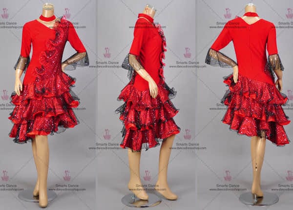 Latin Dance Gowns,Custom Made Latin Dress Red LD-SG1860