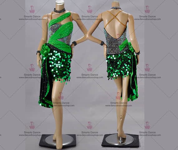 Latin Dance Costumes For Competition,Latin Gowns Green LD-SG1877