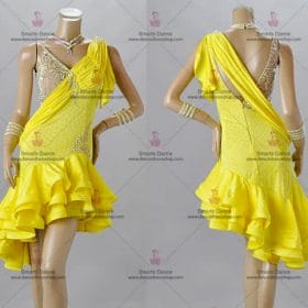 Tailor Made Latin Dress,Latin Dance Dresses For Sale Yellow LD-SG1882