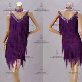 Latin Dance Costumes For Competition,Latin Dresses For Sale Purple LD-SG1897