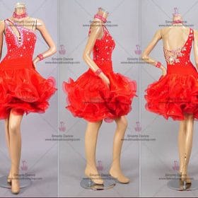 Latin Ballroom Dresses,Affordable Latin Competition Dresses Red LD-SG1911
