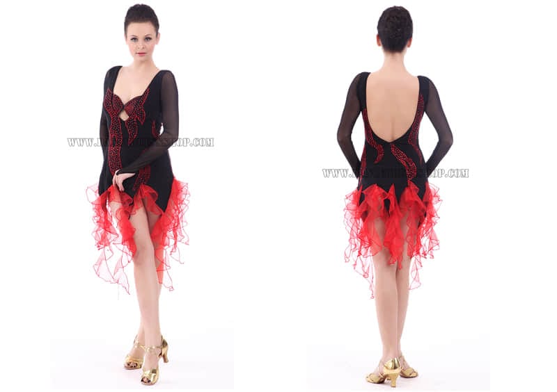 tailor made latin dance dress,quality rhythm gowns:SK-LD112