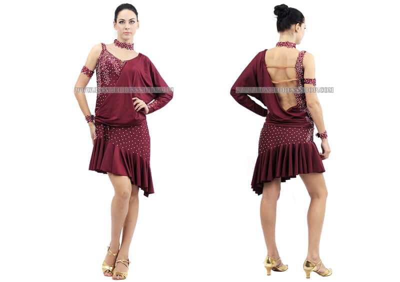 cheap fringes latin dance gowns,plus size latin gowns:SK-LD14