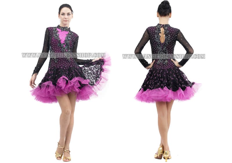customized sequin latin dance dresses,customized Mambo dresses:SK-LD5