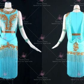 Affordable Juvenile Sparkling Latin Dance Costumes Salsa Dance Wear LD-SG2458