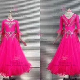 Affordable Pink Juvenile Ballroom Dance Dress Clothes BD-SG3507