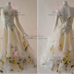 Affordable Yellow Girls Ballroom Dance Dress Gowns BD-SG3510