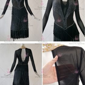 Applique Female Latin Dress Bolero Bachata Dance Clothes LD-SG2128