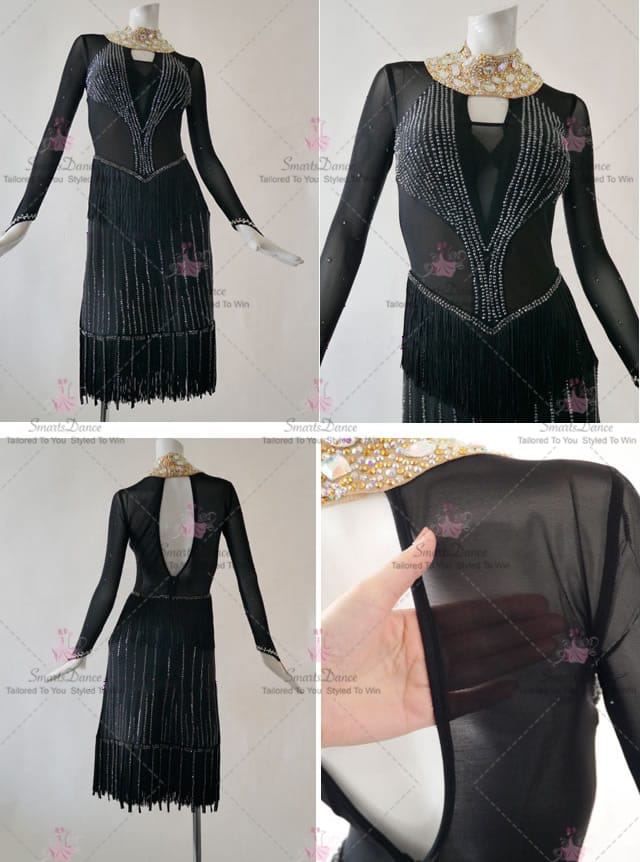 Applique Female Latin Dress Bolero Bachata Dance Clothes LD-SG2128