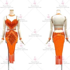 Beads Flower Latin Dress Mambo Dance Gown Costumes LD-SG1945