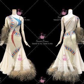 Beige Swing Womens Dance Costumes Dancer Dresses BD-SG4546