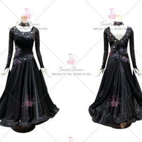 Black Affordable Made To Order Formal Ballroom Practice Clothes BD-SG3953