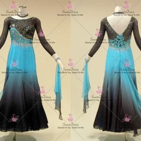 Black And Blue Fashion Ballroom Competition Dance Costumes For Competition BD-SG4305