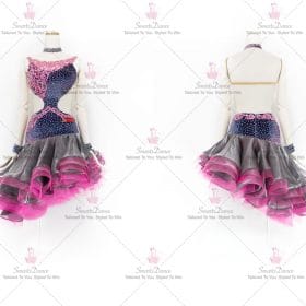 Black And Blue Feather Latin Dance Dress Swing Dancer Skirt LD-SG2013