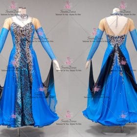 Black And Blue Sparkling Ballroom Standard Dance Costumes Competition BD-SG4278