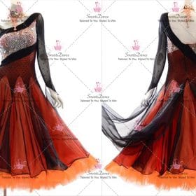 Black And Orange Competitive Dancing Costumes High School Dance Dresses BD-SG4000