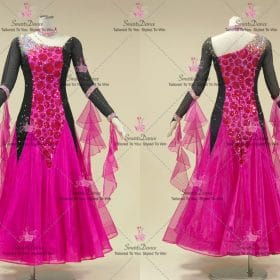 Black And Pink Formal Ballroom Smooth Dance Dresses For Middle Schoolers BD-SG4299