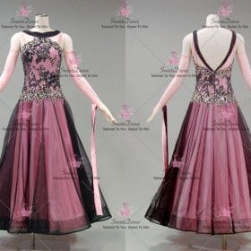 Black And Pink Plus Size Ballroom Competition Dress For Dance BD-SG4297