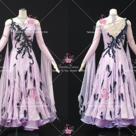 Black And Purple Ballroom Competition Dance Costumes Performance Dance Dresses Short BD-SG4509