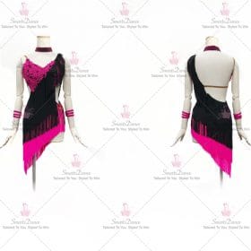 Black And Purple Beads Latin Dance Dress Rumba Dancesport Gowns LD-SG2001
