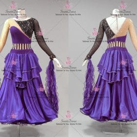Black And Purple Design Ballroom Standard Modern Dance Costume BD-SG4282