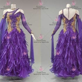Black And Purple Dresses For A Winter Dance Dance Costumes Competition Ballroom Standard Gowns BD-SG4342