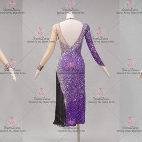 Black And Purple Flower Design Latin Dance Outfits Salsa Clothes LD-SG2317