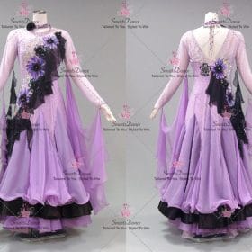 Black And Purple Sparkling Ballroom Standard Dance Costume BD-SG4302