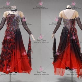 Black And Red Ballroom Dance Dress Rhinestone Dance Costumes Ballroom Competition Clothes BD-SG4353
