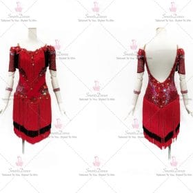 Black And Red Beads Latin Dance Dress Jive Dancesport Wear LD-SG1975