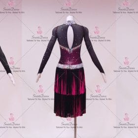 Black And Red Lace Design Latin Dance Clothes Swing Outfits LD-SG2305
