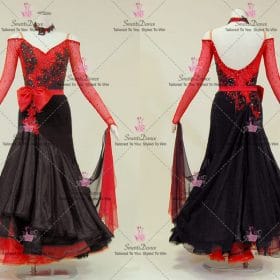 Black And Red Made To Order Competitive Dancing Costumes Outfits BD-SG4178