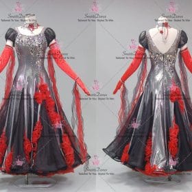 Black And Red Professional Ballroom Competition Dance Competition Costume BD-SG4313