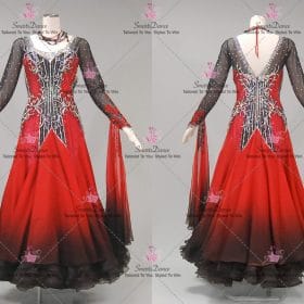 Black And Red Wedding Dance Dress Dance Costumes For Competition Ballroom Competition Outfits BD-SG4369