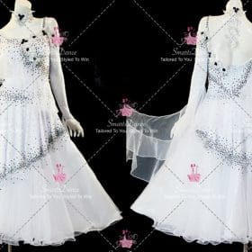 Black And White Lace Swarovski Dance Costumes Performance Dance Dresses Short BD-SG4413