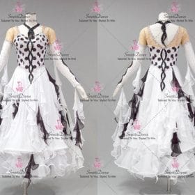 Black And White Plus Size Ballroom Competition Dance Costumes Performance BD-SG4285