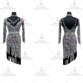 Black And Yellow Fringe Latin Dance Dress Rumba Practice Gowns LD-SG1987